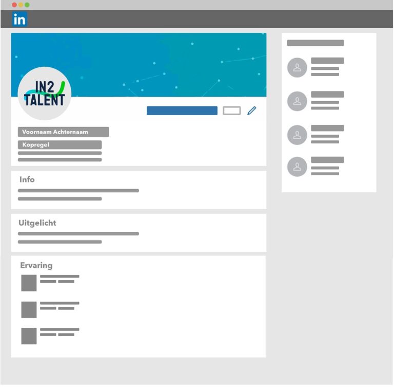 Een LinkedIn pagina van In2Talent