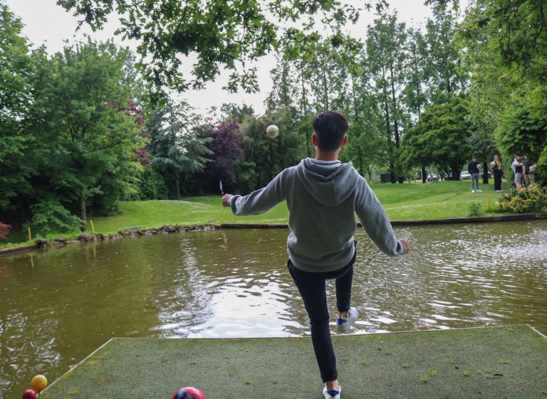 Jelmer Storm bij het bedrijfsuitje Footgolf